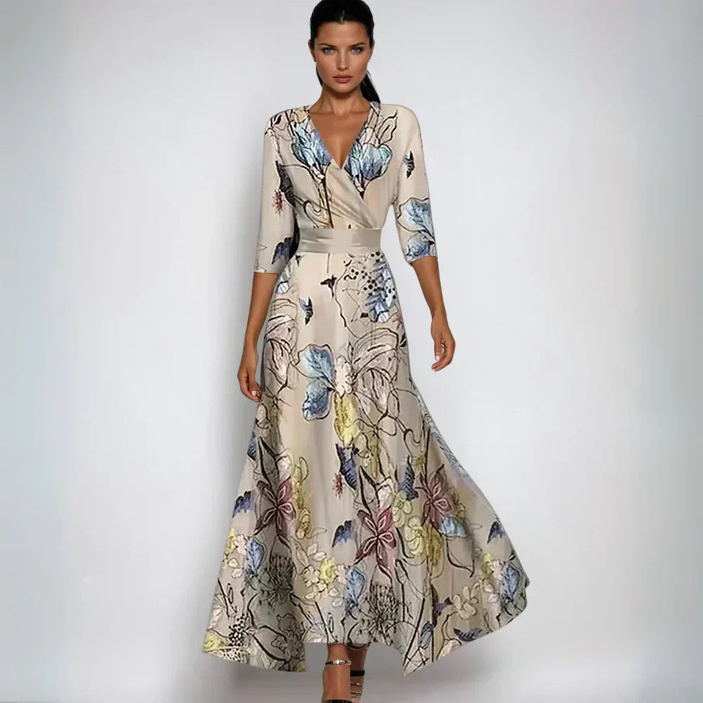 Lucie | Elegantná A-line Šaty s Kvetinami