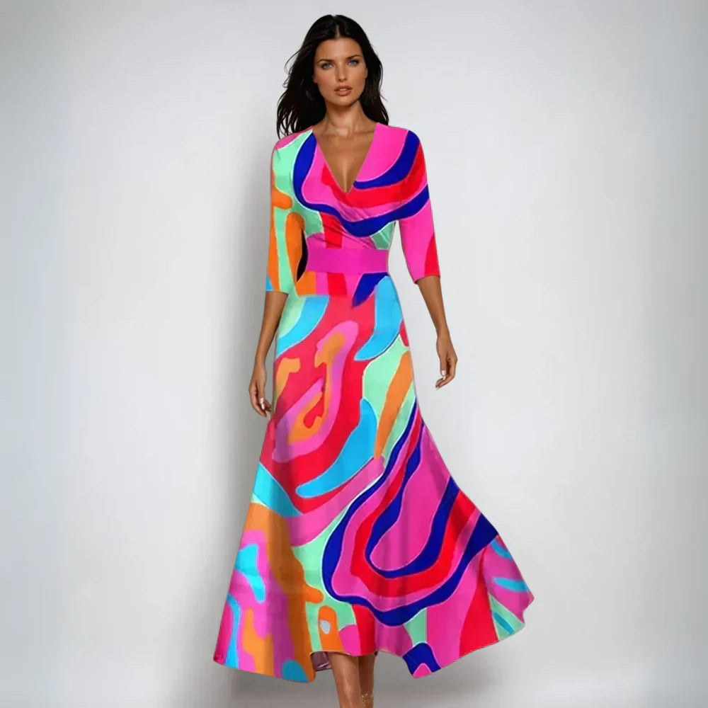 Lucie | Elegantná A-line Šaty s Kvetinami