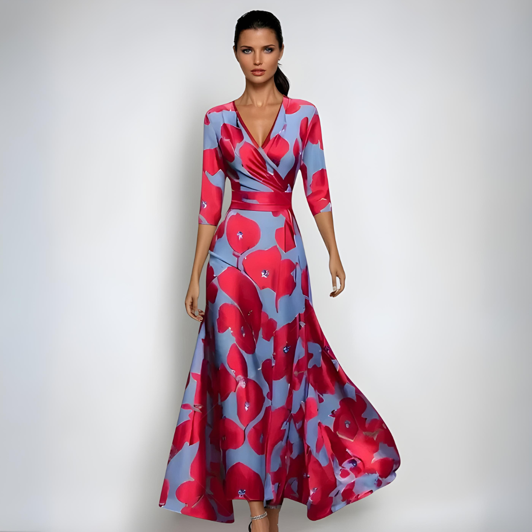 Lucie | Elegantná A-line Šaty s Kvetinami